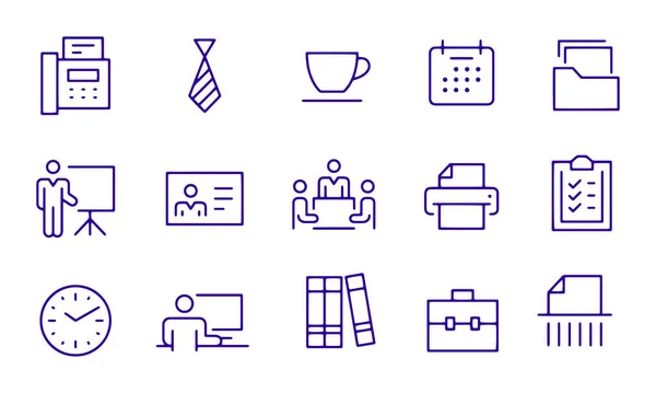 Office Business Line Icons Vector Design — 스톡 벡터
