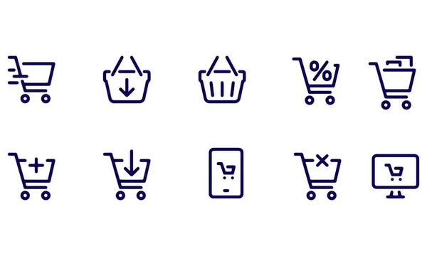 Shopping Cart Icons Vector Design — Stock Vector