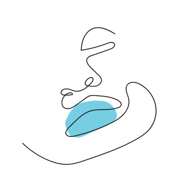 kadın çizgisi sanat vektörü tasarımı