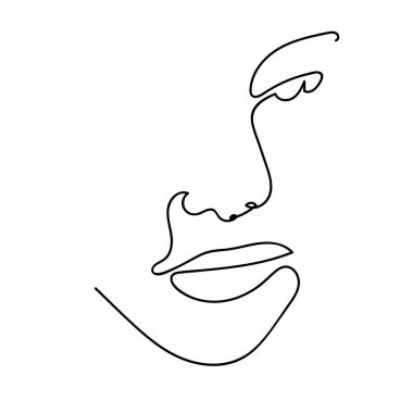 kadın çizgisi sanat vektörü tasarımı