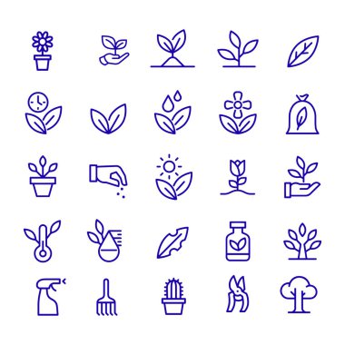Bahçe ve bitki ikonları vektör tasarımı 