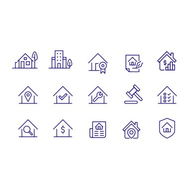 Emlak simgeleri vektör tasarımı 