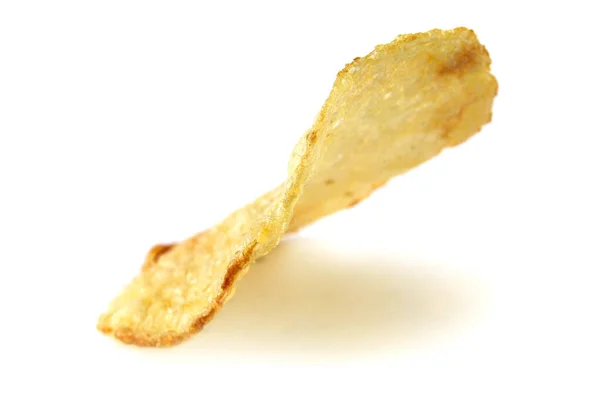 Aardappelchips Zijn Geïsoleerd Een Witte Achtergrond — Stockfoto