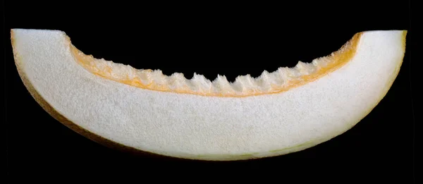 Beautiful Slice Ripe Melon Wooden Table — Stockfoto