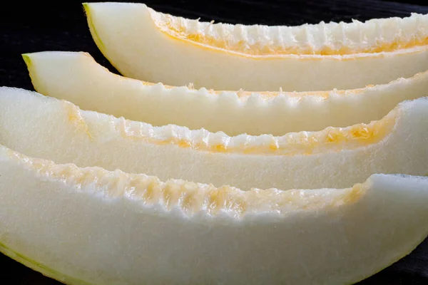 Sliced Ripe Melon Pieces Melon — Stok Foto