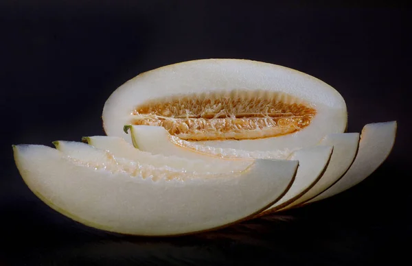 Half Melon Sliced Pieces Melon — Stok fotoğraf