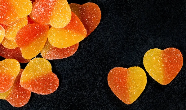 Lot Marmalade Hearts Two Hearts Together Marmalade Candy Form Heart — Stockfoto