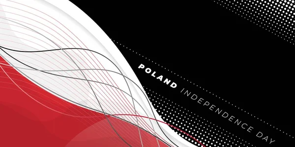 Rot Weißes Abstraktes Design Mit Schwarzem Hintergrund Gestaltung Des Polnischen — Stockvektor