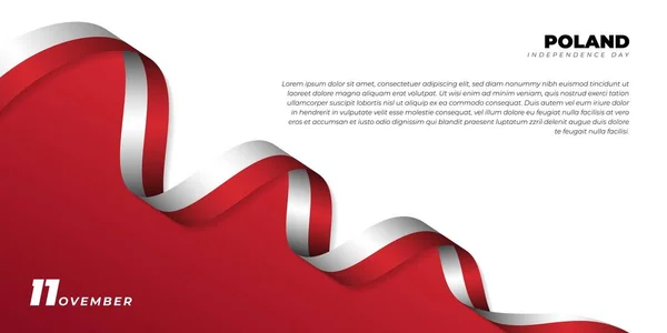 Polonya Ribbon vektör illüstrasyonunu sallıyor. Polonya Bağımsızlık Günü tasarımı. Polonya Ulusal Etkinlik Tasarımı için iyi şablon.