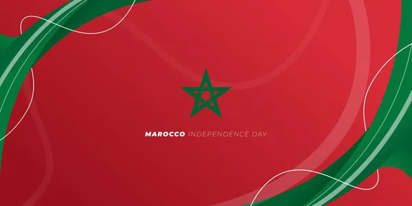 Morocco Independence Day Background Abstract Design Red Green Background Design — Stock Vector