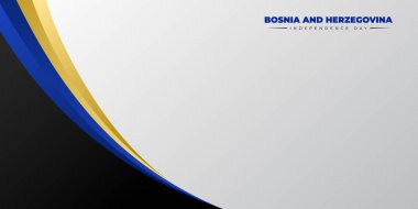 Dalgalı mavi ve sarı soyut arkaplan. Bosna ve Herzegovina Bağımsızlık Günü şablonu. Bosna ve Herzegovina ulusal gün tasarımı için de iyi bir şablon..