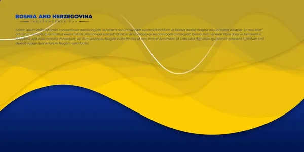 Волнистый Желто Синий Фон Шаблон Дня Независимости Боснии Герцеговины Хорош — стоковый вектор