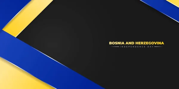 黒の背景デザインに青と黄色の幾何学的抽象 ボスニア ヘルツェゴヴィナ独立記念日テンプレート ボスニア ヘルツェゴヴィナの国民の日のデザインのための良いテンプレート — ストックベクタ