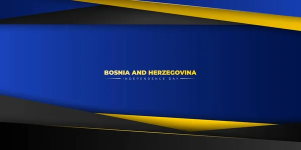 Синий Желтый Геометрический Абстрактный Фон Шаблон Дня Независимости Боснии Герцеговины — стоковый вектор