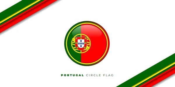 Illustration Vectorielle Portugal Circle Flag Avec Fond Géométrique Rouge Vert — Image vectorielle