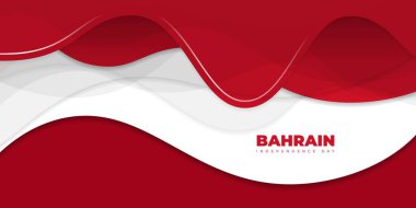 Dalgalı kırmızı ve beyaz soyut arkaplan tasarımı. Bahreyn Bağımsızlık Günü arka plan şablon tasarımı. Bahreyn Ulusal Günü tasarımı için iyi bir şablon.