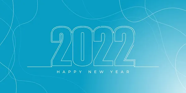Typography Design 2022 Blue Background Design Good Template New Year — Stock Vector