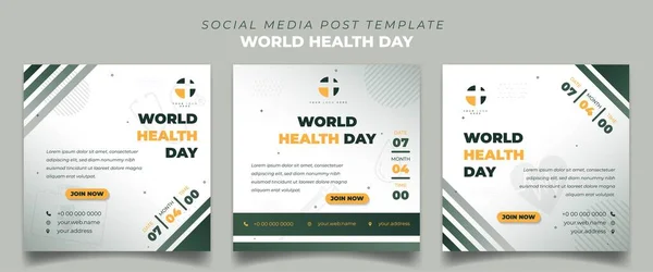 Σύνολο Square Social Media Post Template Για Την Παγκόσμια Ημέρα — Διανυσματικό Αρχείο