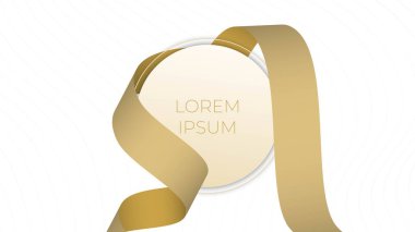 Dalgalı çizgileri olan altın konsept tasarımlı uçan kurdele tasarımı ile daire