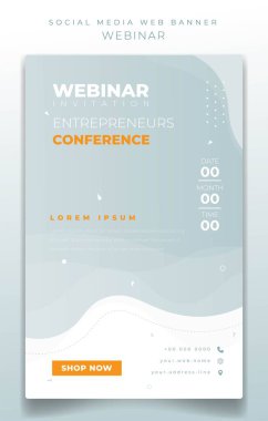 Basit dalgalanan yeşil ve turuncu arkaplanlı portre pankartı tasarımı