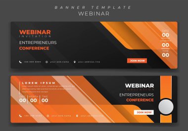 Geometrik arkaplanı olan webinar daveti için manzara arkaplanı
