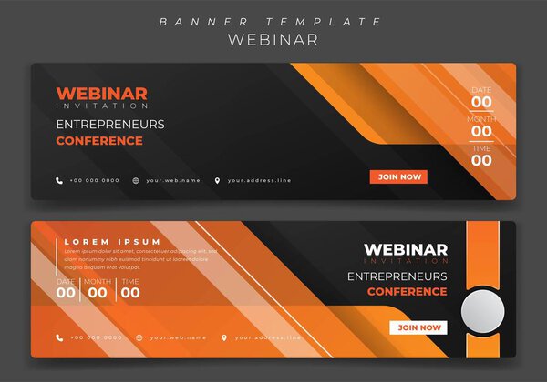 Landscape background for webinar invitation with geometric background
