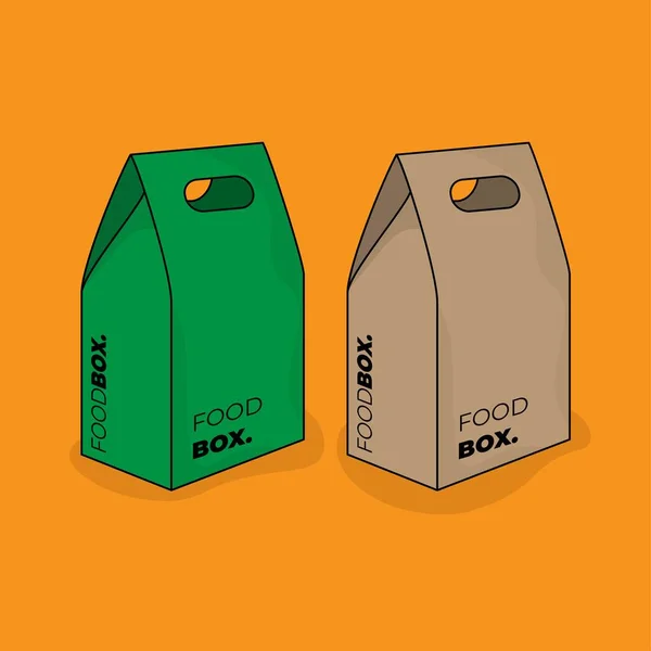 Projekt Kartonu Starym Papierze Zielonym Wzorze Papieru Pakowania Żywności — Wektor stockowy