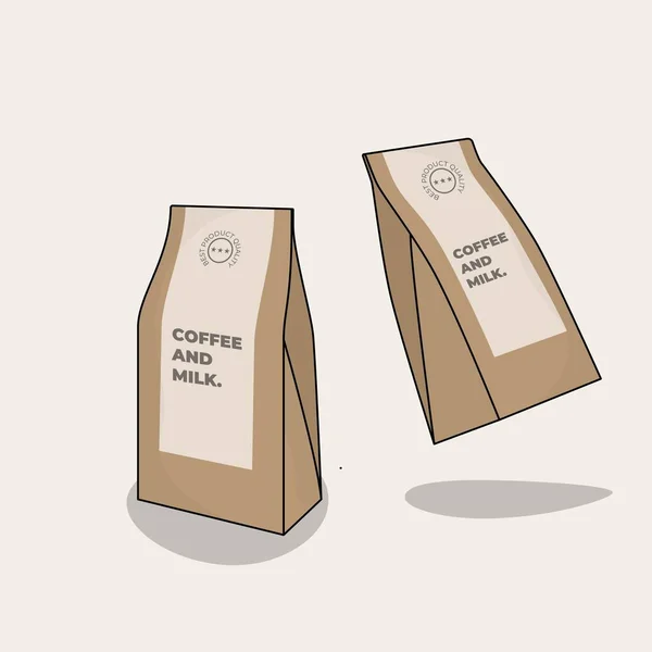 Recipiente Café Com Modelo Papel Antigo Para Modelo Embalagem Produto — Vetor de Stock