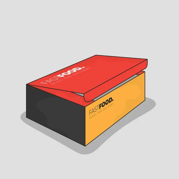 Szablon Pudełka Kolorze Czerwonym Żółtym Czarnym Pakowania Produktów Spożywczych — Wektor stockowy
