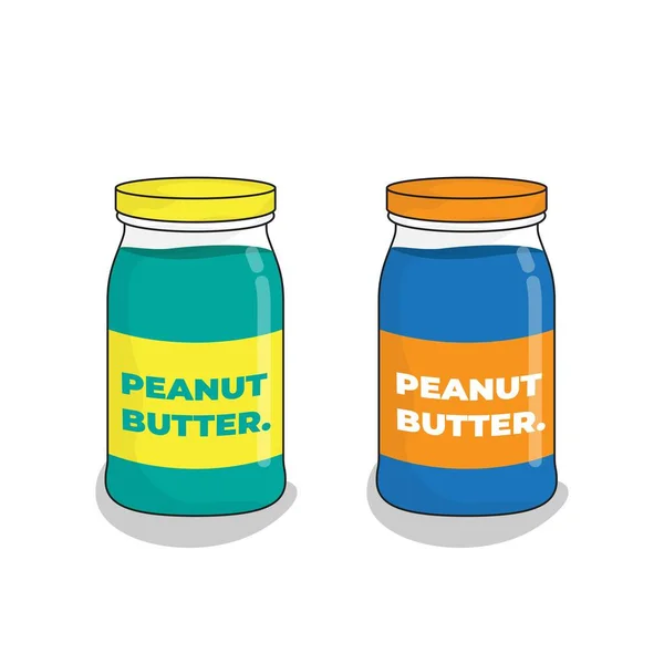 Mini Bottle Template Green Blue Color Design Peanut Butter Other — Stock vektor