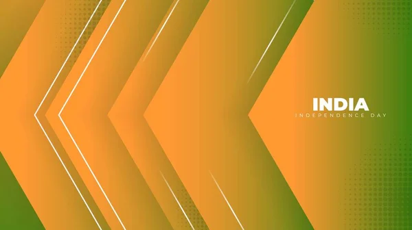 Geometric Abstract Background Orange Green Design India Independence Day — Image vectorielle
