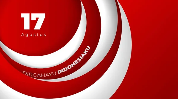 Papiergeschnittener Hintergrund Roter Und Weißer Farbgestaltung Zum Indonesischen Unabhängigkeitstag — Stockvektor