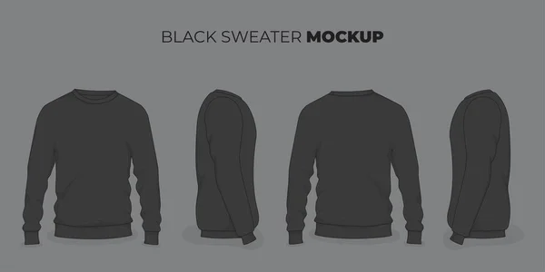 Set Sweater Mockup Black Concept Design Sweater Product Presentation Vectores de stock libres de derechos