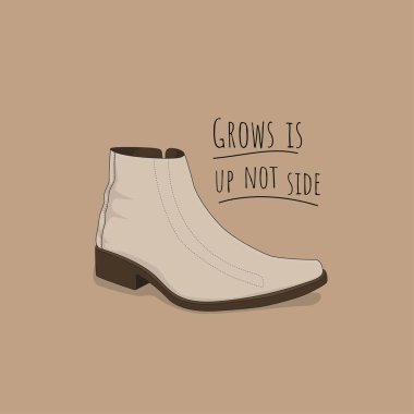 High leather shoe template design with cartoon illustration