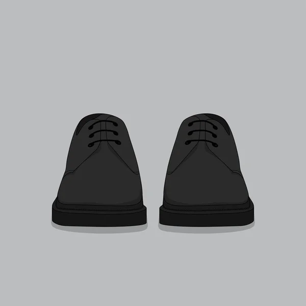 Black Leather Shoes Cartoon Design Advertisement — Archivo Imágenes Vectoriales