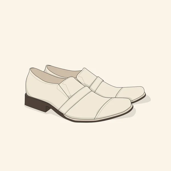 White Leather Sneaker Shoes Cartoon Concept Design Advertising Equipment — Vector de stock