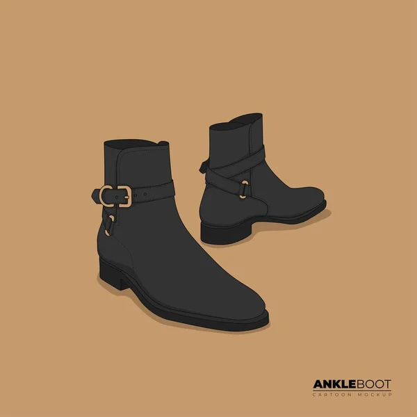 Ankle Boot Template Design Belt Shaft Concept Design Product Advertising — 스톡 벡터