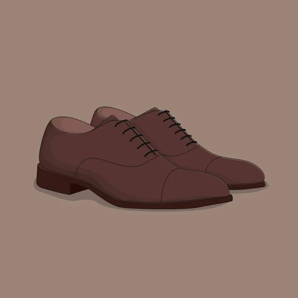 Brown Leather Shoes Cartoon Design Advertising Equipment — Vector de stock