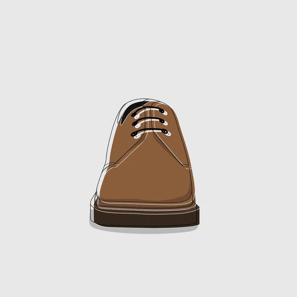 Cartoon Illustration Brown Shoes Advertising Template — 스톡 벡터