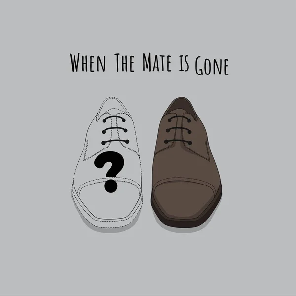 Cartoon Illustration Shoes One Shoe Has Gone — Archivo Imágenes Vectoriales