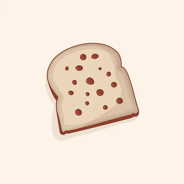 Krájený Chléb Rozinkami Kresleném Designu Pro Jídlo Šablony — Stockový vektor
