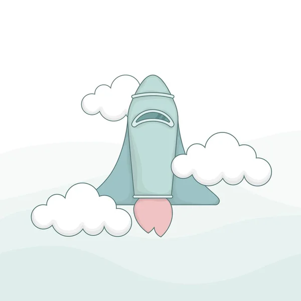 Vliegtuig Schattig Cartoon Ontwerp Voor Baby Achtergrond Sjabloon — Stockvector