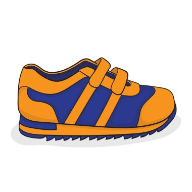 Sport Kid ya da bebek ayakkabısı tasarımı sarı ve mor renkte.