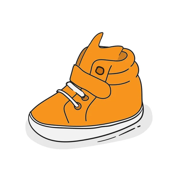 Bota Linda Bebé Diseño Color Amarillo — Vector de stock