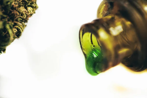 Marihuana Çiçek Esrarı Trikolar Pastaların Makro Görünümü — Stok fotoğraf