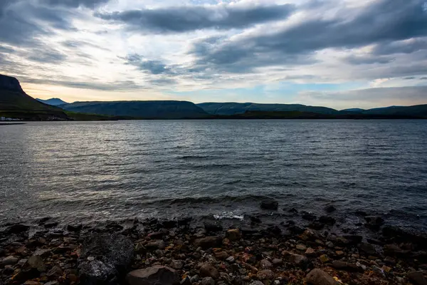 Porisstadavtn Jezero Úsvitu Řeky Akranes Island — Stock fotografie