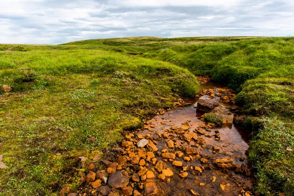 Pequeno Rio Colorido Akranes Islândia — Fotografia de Stock