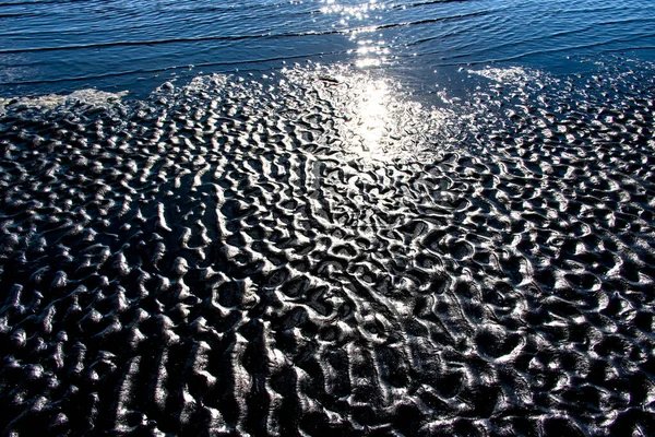 Spiaggia Nera Con Impronte Ciottoli Sulla Penisola Vatnsnes Nel Nord — Foto Stock