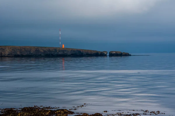 Zlanda Nın Nordurping Belediyesinde Husavik Yakınlarında Tjornes Turuncu Deniz Feneri — Stok fotoğraf