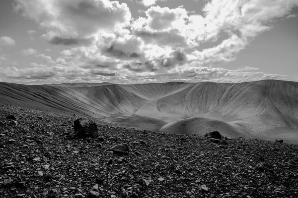 Krater Des Hverfjall Vulkans Mit Schwarzen Lavagesteinen Hintergrund Myvatn See — Stockfoto